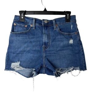 Levis Strauss High Rise Shorts Womens‎ Size 29 Distressed Short Denim Western